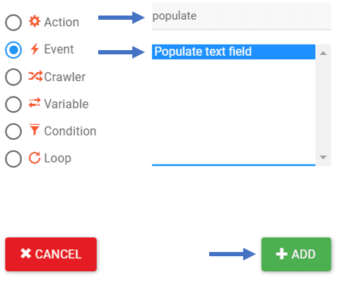 Populate Text Field Command | RTILA Web Business Automation