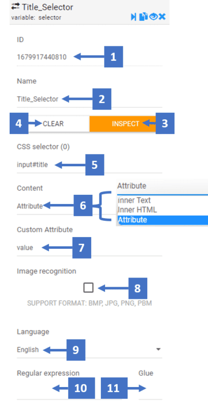 Selector (DOM Element) | RTILA Web Business Automation